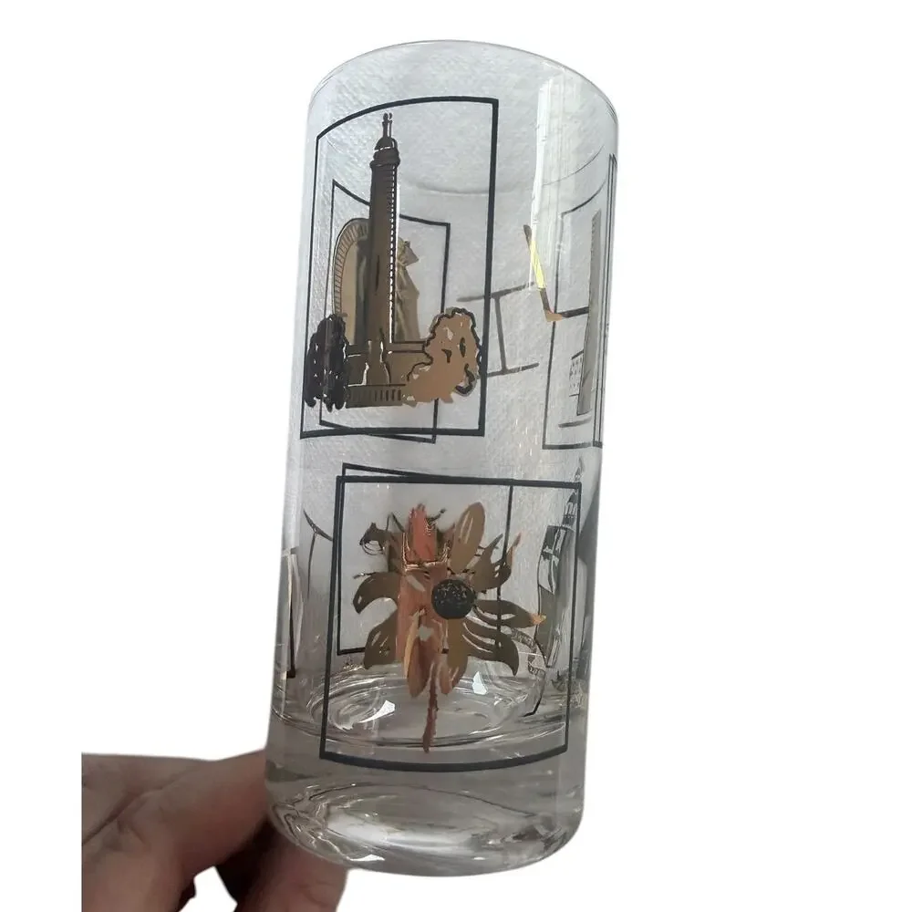 MCM Preakness Maryland High Ball Glasses Set of 8 Atomic Cocktail Retro Mad Men